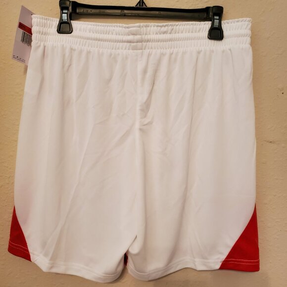 Nike Women's One Dri-Fit Mid-Rise Shorts Color Red and White Size L. - Picture 4 of 7